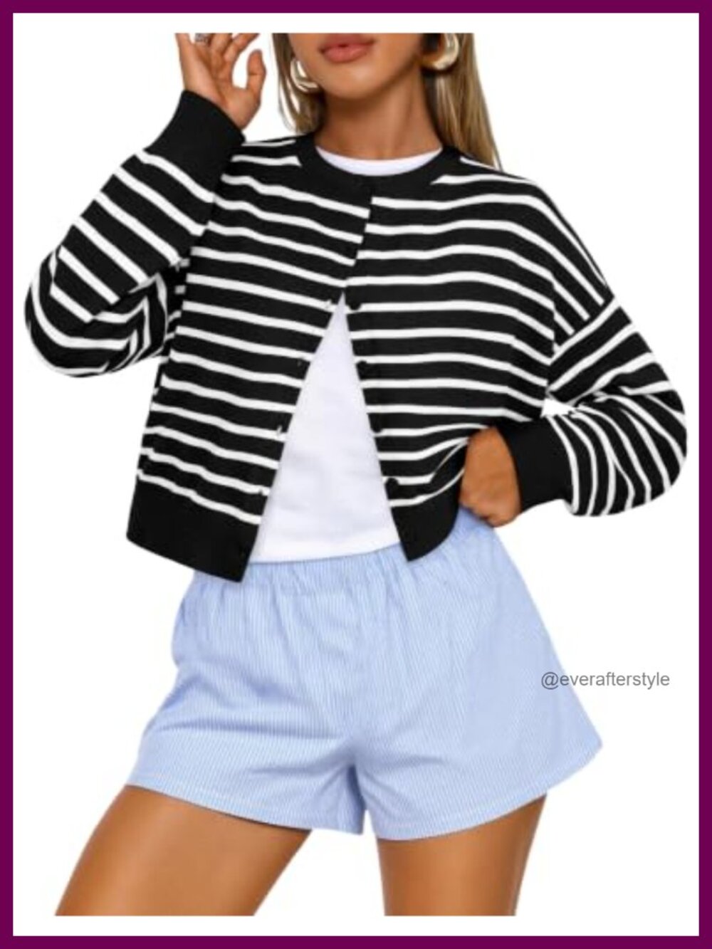 Cropped Cardigan Sweater Women Lightweight Knit Button Front